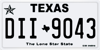 TX license plate DII9043