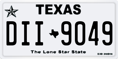 TX license plate DII9049