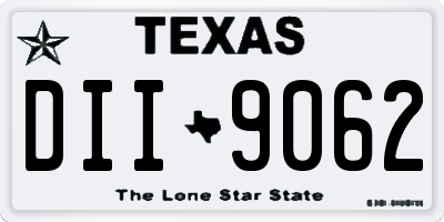 TX license plate DII9062