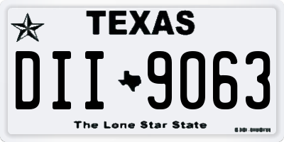 TX license plate DII9063