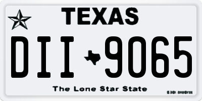 TX license plate DII9065