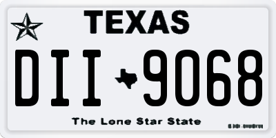 TX license plate DII9068