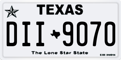 TX license plate DII9070