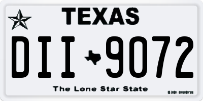 TX license plate DII9072