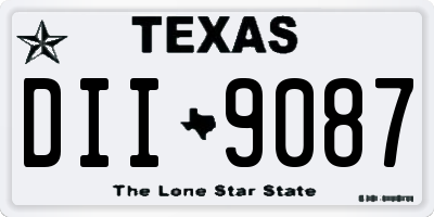 TX license plate DII9087