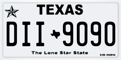 TX license plate DII9090