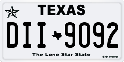 TX license plate DII9092