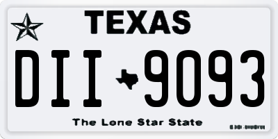 TX license plate DII9093