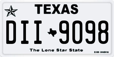 TX license plate DII9098