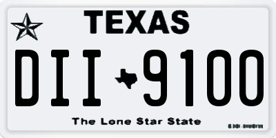 TX license plate DII9100