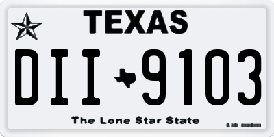 TX license plate DII9103
