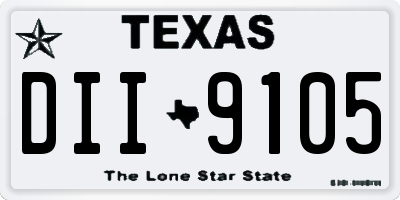 TX license plate DII9105