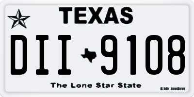TX license plate DII9108