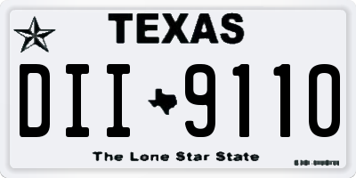 TX license plate DII9110