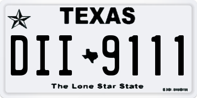 TX license plate DII9111