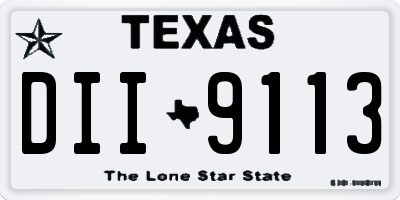 TX license plate DII9113