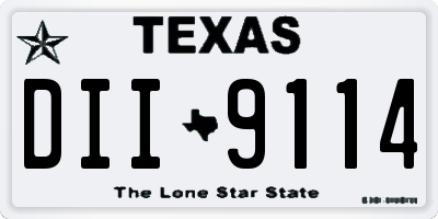 TX license plate DII9114