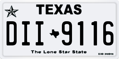 TX license plate DII9116