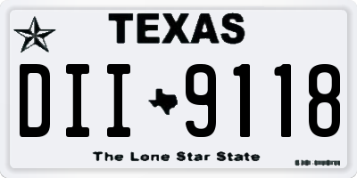 TX license plate DII9118