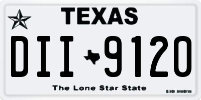 TX license plate DII9120