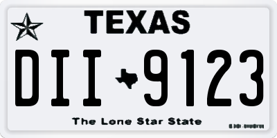 TX license plate DII9123