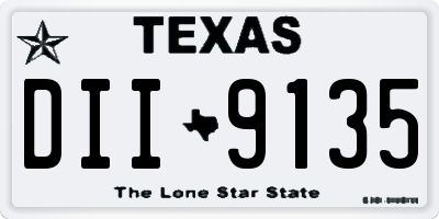 TX license plate DII9135