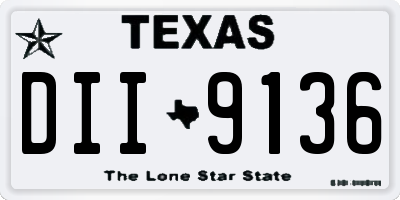 TX license plate DII9136