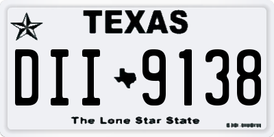 TX license plate DII9138