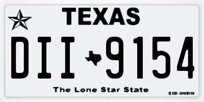 TX license plate DII9154