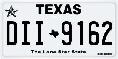 TX license plate DII9162