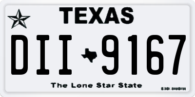 TX license plate DII9167