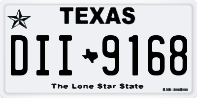 TX license plate DII9168