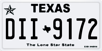 TX license plate DII9172