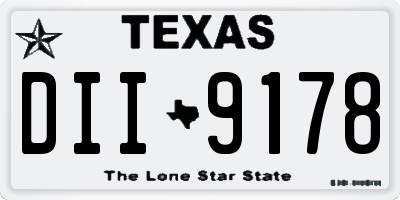 TX license plate DII9178