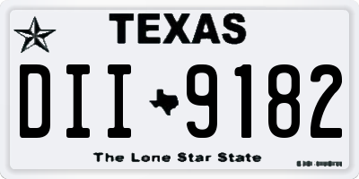 TX license plate DII9182