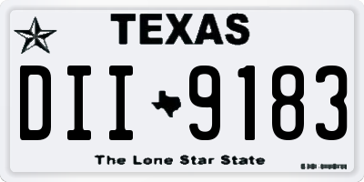 TX license plate DII9183
