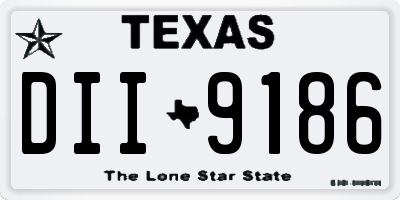 TX license plate DII9186