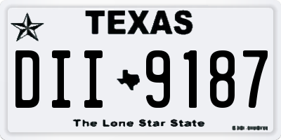 TX license plate DII9187
