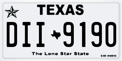 TX license plate DII9190