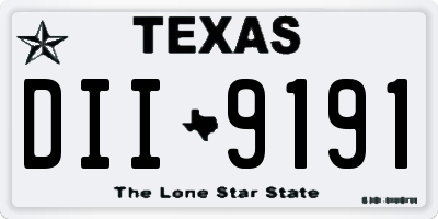 TX license plate DII9191