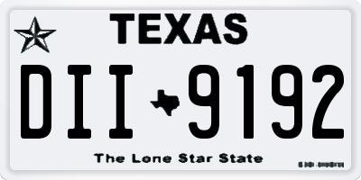 TX license plate DII9192