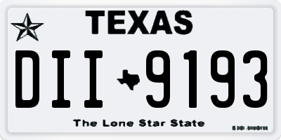 TX license plate DII9193