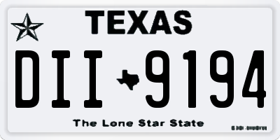 TX license plate DII9194