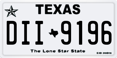 TX license plate DII9196