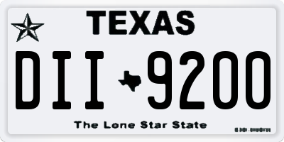 TX license plate DII9200