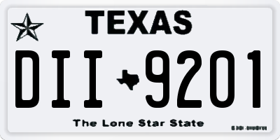 TX license plate DII9201