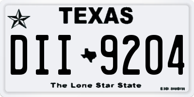 TX license plate DII9204