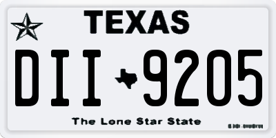 TX license plate DII9205