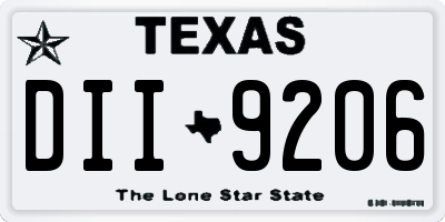 TX license plate DII9206