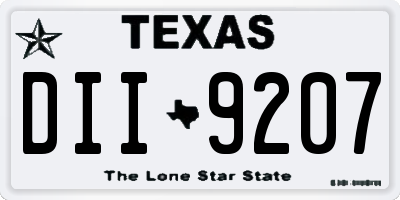TX license plate DII9207